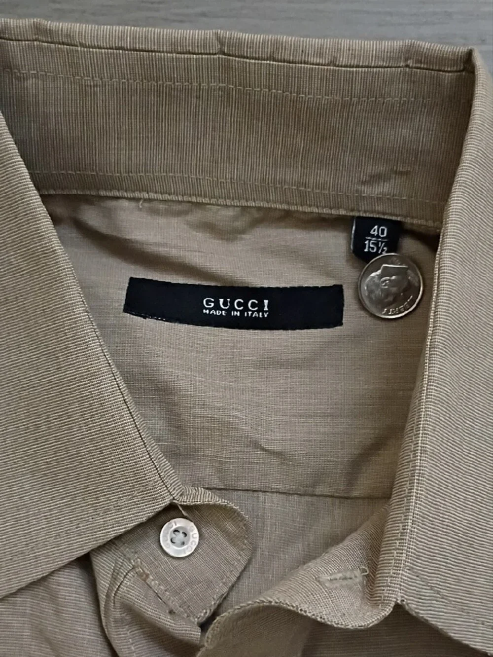Gucci - Classic Men's Beige Dress Shirt